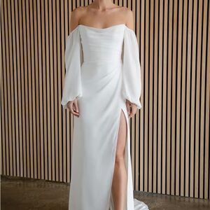 Jenny Yoo Hope White Off-Shoulder Wedding Dress